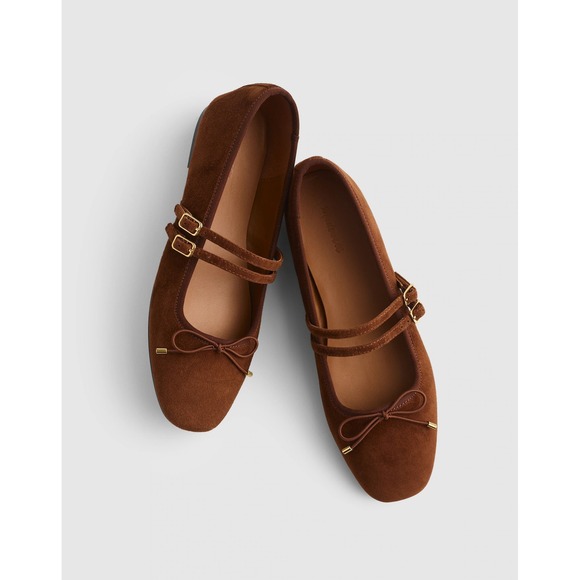 Madewell The‎ Greta Double-Strap Ballet Flat Soft Mahogany Size 9.5